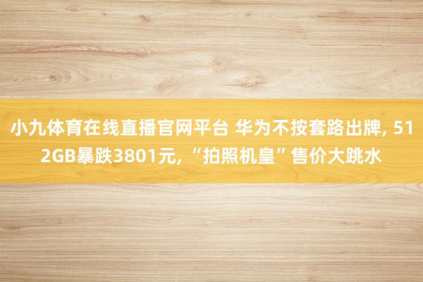 小九体育在线直播官网平台 华为不按套路出牌， 512GB暴跌3801元， “拍照机皇”售价大跳水