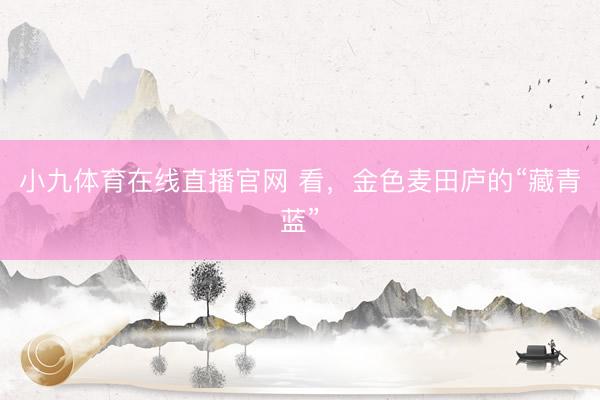 小九体育在线直播官网 看，金色麦田庐的“藏青蓝”
