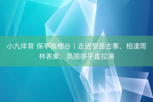 小九体育 保亭槟榔谷｜走进黎苗古寨，相逢雨林表象，氛围感平直拉满