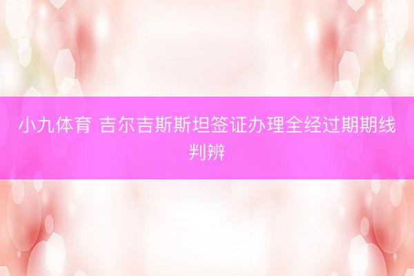 小九体育 吉尔吉斯斯坦签证办理全经过期期线判辨