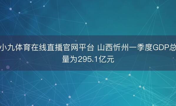 小九体育在线直播官网平台 山西忻州一季度GDP总量为295.1亿元