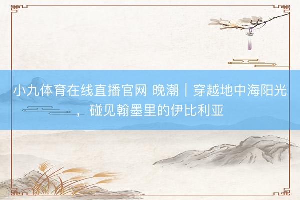 小九体育在线直播官网 晚潮｜穿越地中海阳光，碰见翰墨里的伊比利亚