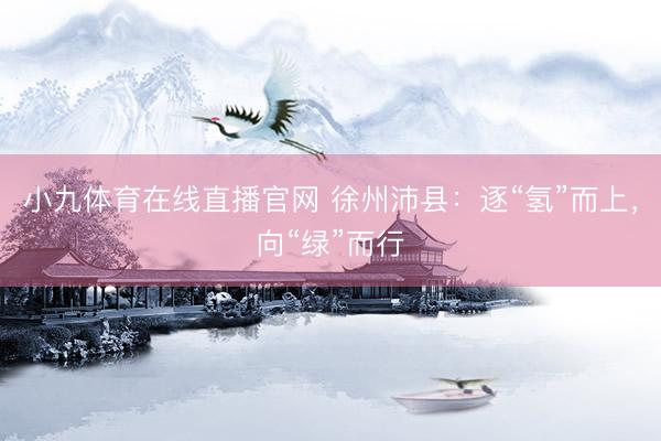 小九体育在线直播官网 徐州沛县：逐“氢”而上，向“绿”而行