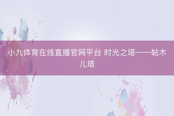 小九体育在线直播官网平台 时光之塔——帖木儿塔