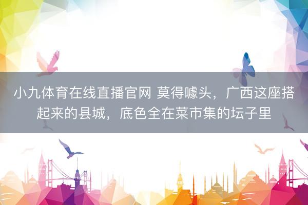 小九体育在线直播官网 莫得噱头，广西这座搭起来的县城，底色全在菜市集的坛子里