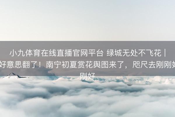 小九体育在线直播官网平台 绿城无处不飞花 | 好意思翻了！南宁初夏赏花舆图来了，咫尺去刚刚好