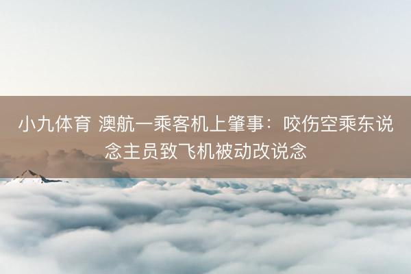 小九体育 澳航一乘客机上肇事：咬伤空乘东说念主员致飞机被动改说念