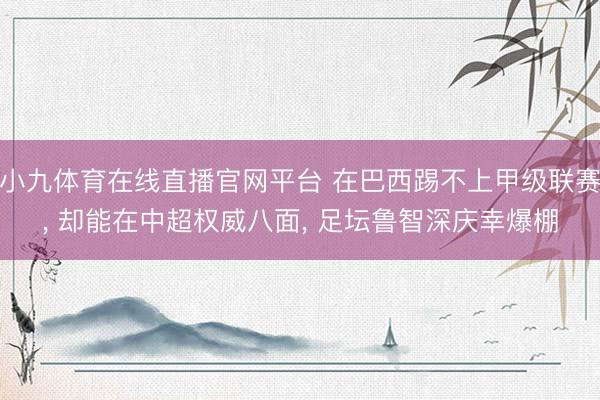 小九体育在线直播官网平台 在巴西踢不上甲级联赛， 却能在中超权威八面， 足坛鲁智深庆幸爆棚