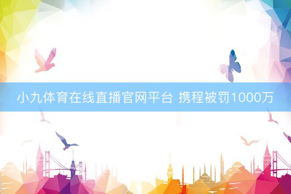 小九体育在线直播官网平台 携程被罚1000万