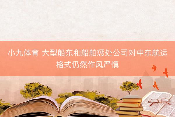 小九体育 大型船东和船舶惩处公司对中东航运格式仍然作风严慎