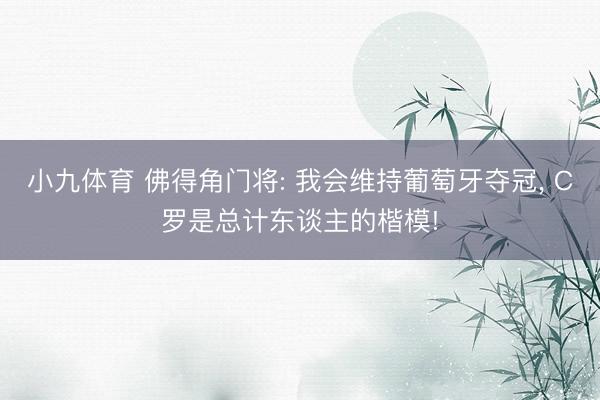 小九体育 佛得角门将: 我会维持葡萄牙夺冠， C罗是总计东谈主的楷模!